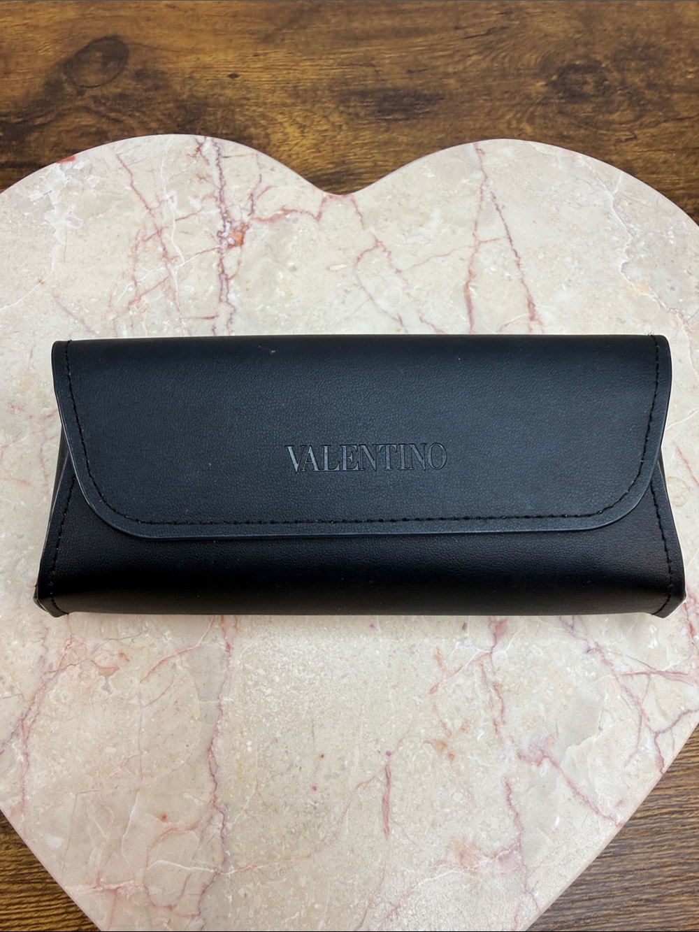 Valentino Black Leather Eyewear Pouch